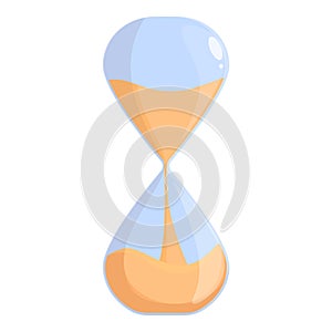 Golden sand clock icon cartoon vector. Minute game