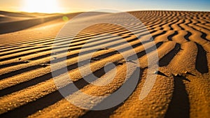 Sky is clear adding a cool contrast to the warm tones of the desert