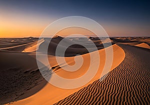 Golden Sand Dunes at Sunrise