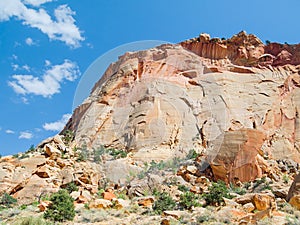 Golden Sandstone Cliff