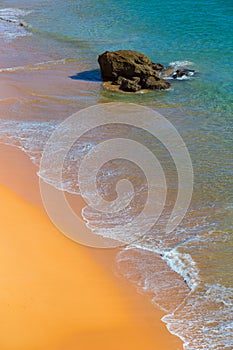 Golden sandy beach in the Algarve, Portugal