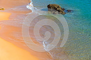 Golden sandy beach in the Algarve, Portugal