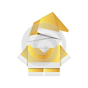 Golden Santa Claus origami toy made of gold foil