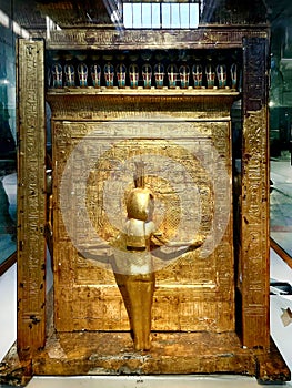 Golden sarcophagus of the Egyptian Pharaoh Tutenkhamen, c1325 BC