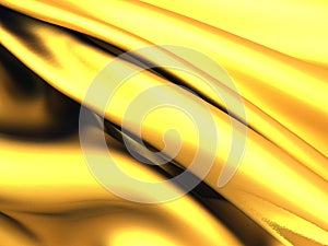 Golden satin silk waves luxury abstract background