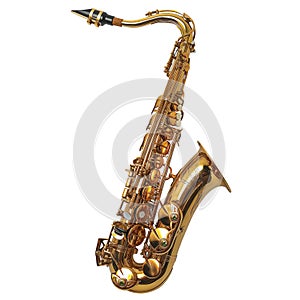 Golden saxophone brass musical instrument