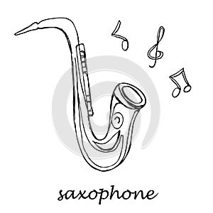 Golden saxophone classical instrument