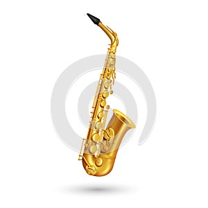 Golden Saxophone Illustration