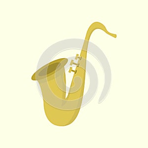 Golden Saxophone Intrument Vector Illustration Graphic