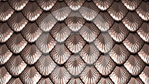 Golden scales textured abstract background 3D illustration photo