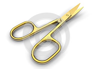 Golden scissors illustration