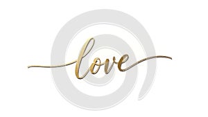 Golden script love text elegant typography design element for cards invitations