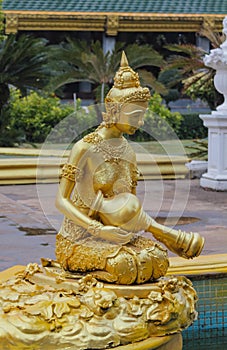 Golden sculpture in Wat Pha Nam Yoi Thailand