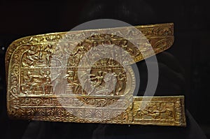 Golden Scythian artifact, archeology, golden ancient artifacts, Museum of jewelry of Ukraine, Kiev