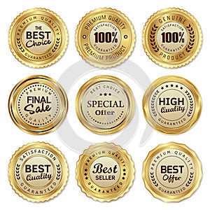 Golden seal labels quality product