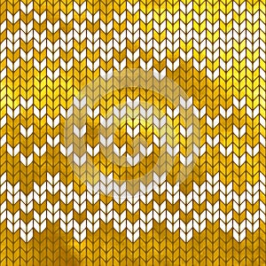 Golden seamless knitted pattern