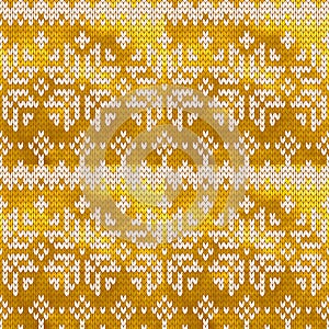 Golden seamless knitted pattern