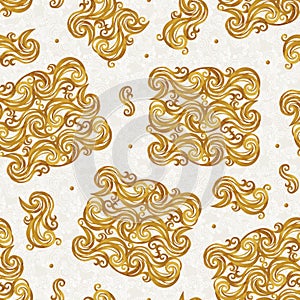 Golden seamless pattern in Victorian style.