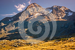 Golden September sunset at the The Bernina Pass GraubÃ¼nden, Switzerland