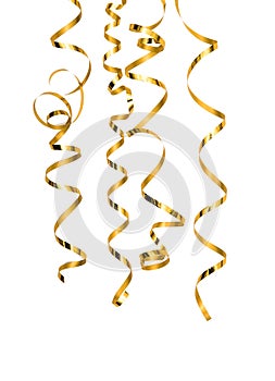 Golden serpentine isolated white background