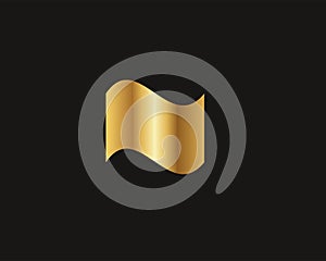 Golden shape logo premium vector