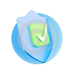 Golden shield icon. 3d rendering round gray key button, interface ui ux element