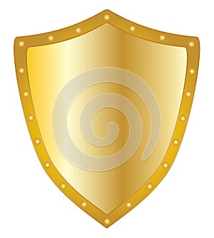 Golden shield shape vector eps 10