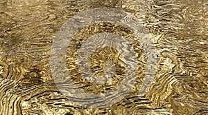 Golden shimmering Seawater Background. 3d render