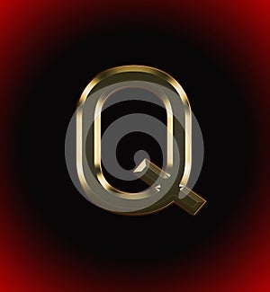 Golden and shining Alphabet(letter) Q and name of individual (boy or Girl)