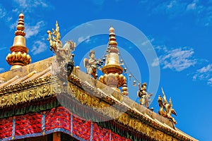 The golden shining solemn Jokhang Temple