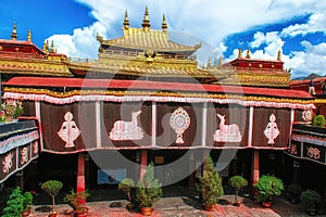 The golden shining solemn Jokhang Temple