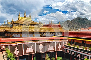 The golden shining solemn Jokhang Temple