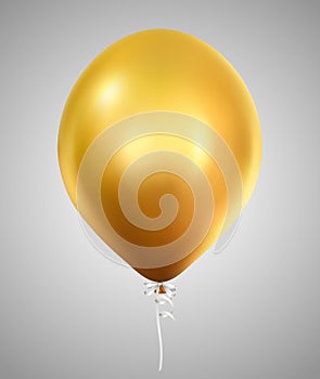 Golden shiny inflatable helium balloon