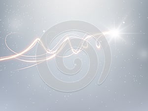 Golden shiny spiral lines vector background. EPS10