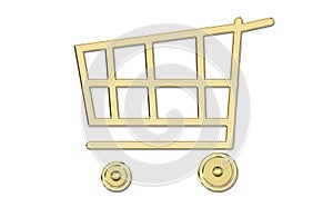 golden shopping cart photo