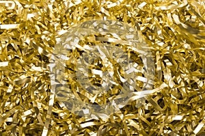 Golden shredded foil background