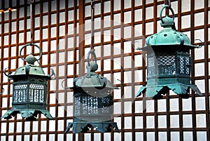 Golden shrine lanterns