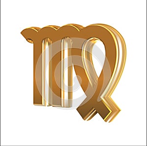 Golden sign Virgo photo