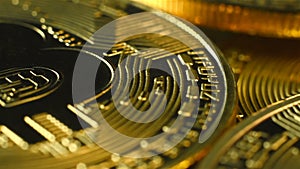 Golden and silver cryptocurrency coins