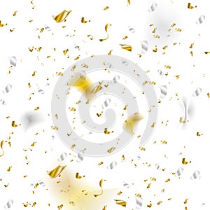 Golden and silver glitter confetti abstract deluxe background