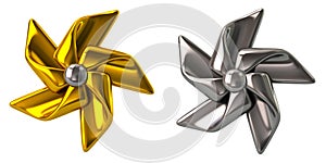 Golden and silver pinwheels