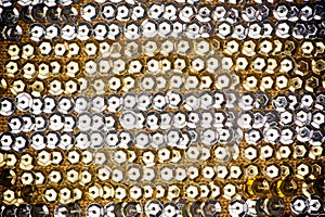 Golden and silver sequins fabric