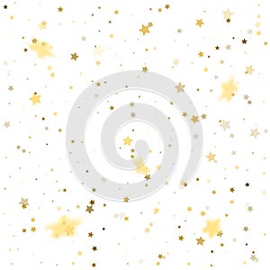 Golden and Silver star Confetti. Vector Festive Illustration