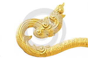Golden singha lion tail statue