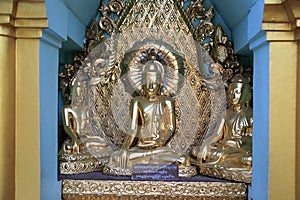 Golden Sitting Buddha in a Pagoda