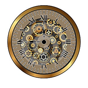 Golden skeleton clock