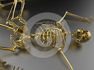 Golden skeleton illustration