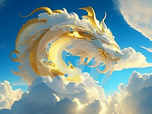 Golden Skies: Enchanting Portraits of Clouds, Sun, and Majestic Dragons