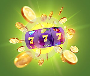 Golden slot machine wins the jackpot