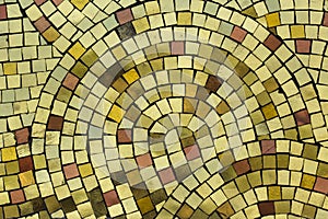 Golden smalt on the mosaic panel